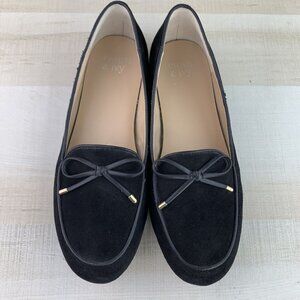 Crown & Ivy Farrah Black Suede Leather Driving Loafers